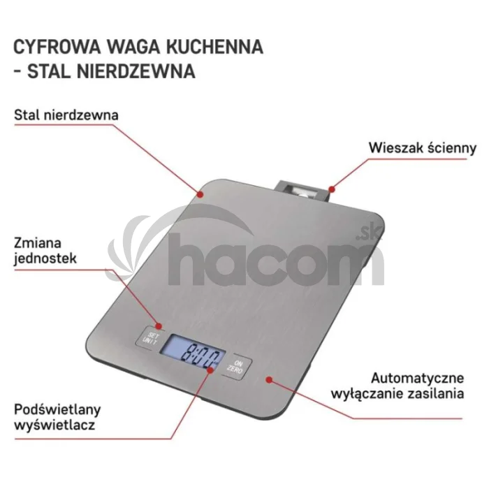 Digitálna kuchynská váha EV023, strieborná