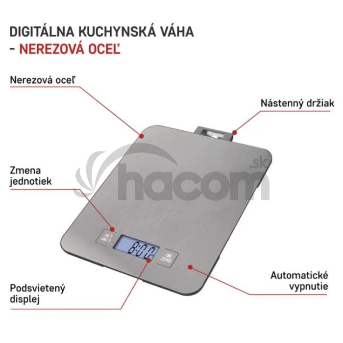 Digitálna kuchynská váha EV023, strieborná
