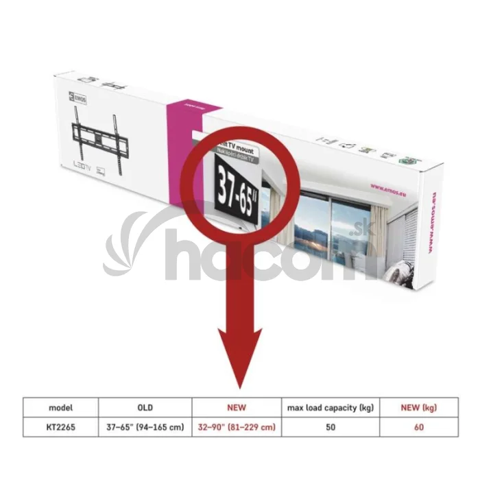 Naklápací držiak LED TV 32–90" (81–229 cm)
