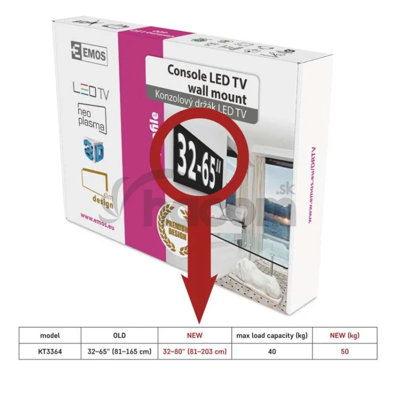Konzolový držiak LED TV 32–80" (81–203 cm)