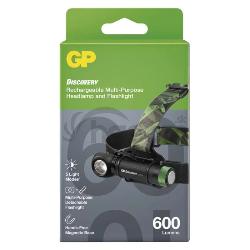 LED nabíjacia čelovka GP Discovery CHR35, 600 lm