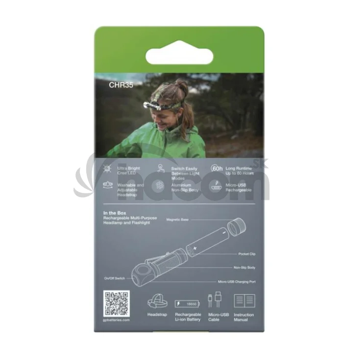 LED nabíjacia čelovka GP Discovery CHR35, 600 lm