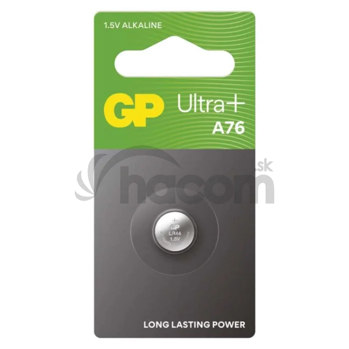 Alkalická gombíková batéria GP Ultra Plus LR44 (A76F), 1 ks