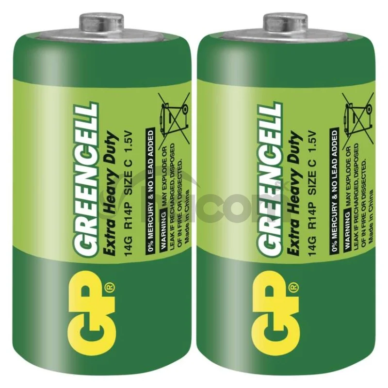 Zinko-chloridová batéria GP Greencell R14 (C), 2 ks