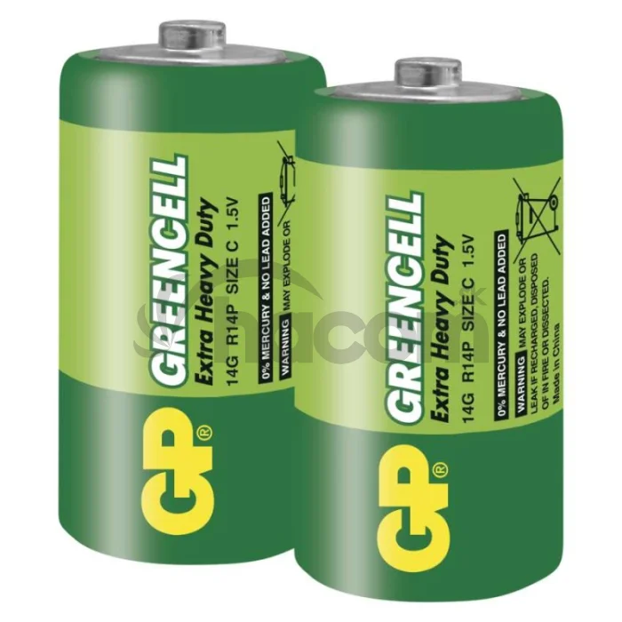 Zinko-chloridová batéria GP Greencell R14 (C), 2 ks
