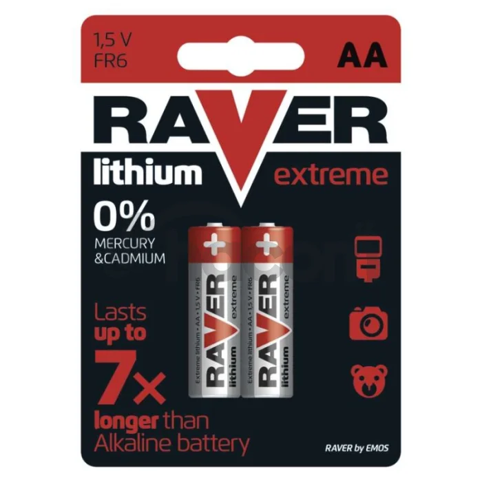 Lítiová batéria RAVER FR6 (AA), 2 ks