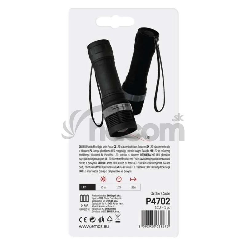 LED ručné svietidlo P4702, 75 lm, 3× AAA, fokus