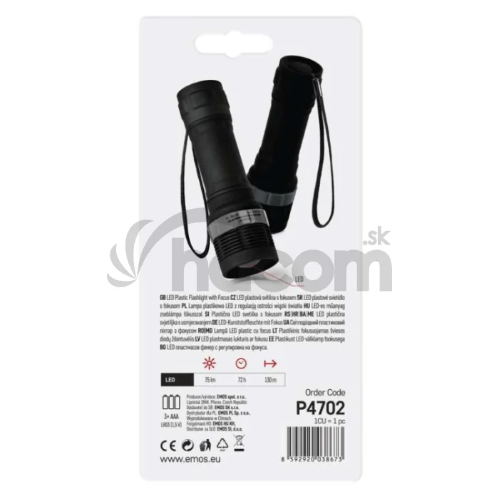 LED ručné svietidlo P4702, 75 lm, 3× AAA, fokus