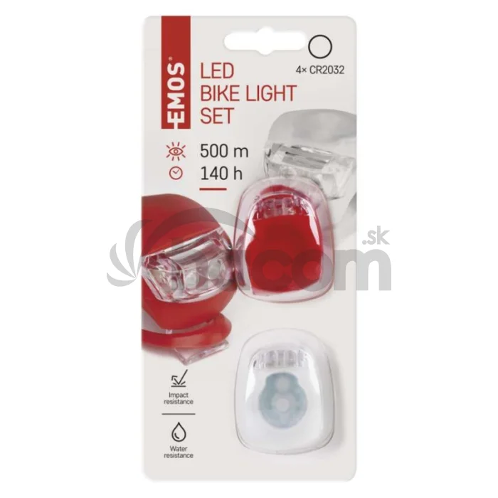LED predné + zadné sviet. na bicykel P3921 na 2×CR2032, 10 lm