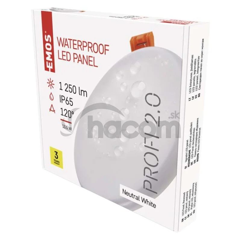 LED panel VIXXO 155mm, kruhový vstavaný biely, 13,5W neutr. b., IP65
