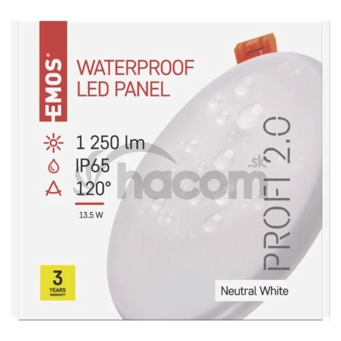 LED panel VIXXO 155mm, kruhový vstavaný biely, 13,5W neutr. b., IP65