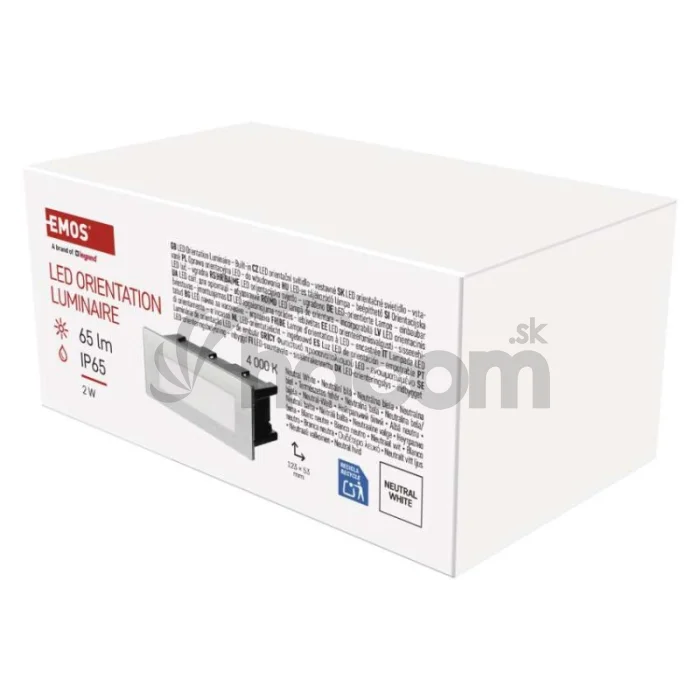 LED orientačné vstavané svietidlo AMAL 123×53 2W neutr.b.,IP65