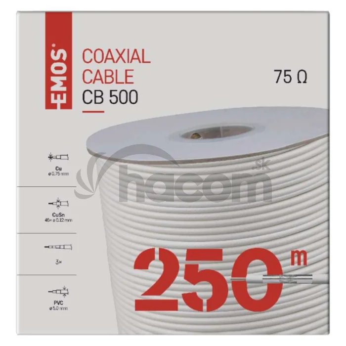 Koaxiálny kábel CB500, 250m