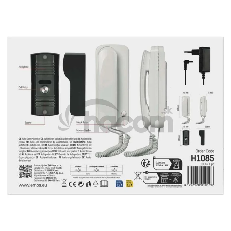Sada domáceho audio vrátnika H1085, 1 účastník