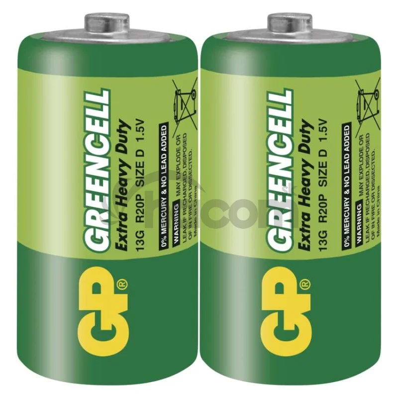 Zinko-chloridová batéria GP Greencell R20 (D), 2 ks