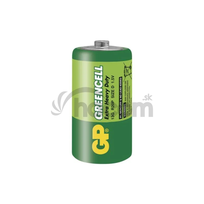 Zinko-chloridová batéria GP Greencell R20 (D), 2 ks