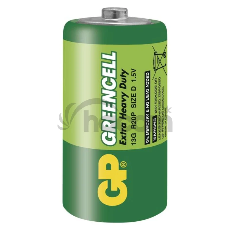 Zinko-chloridová batéria GP Greencell R20 (D), 2 ks