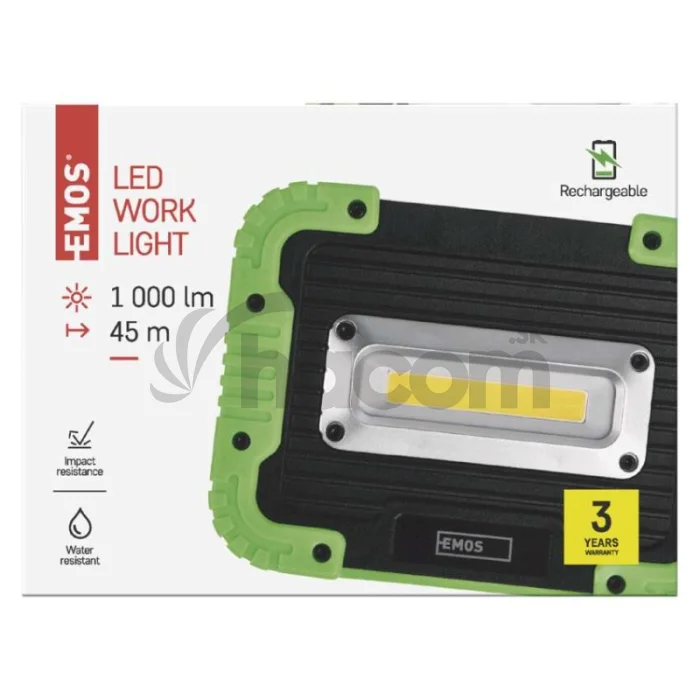 COB LED nabíjací pracovný reflektor P4533, 1000 lm, 4400 mAh