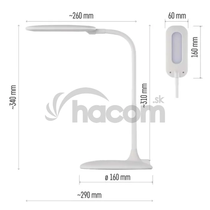 LED stolná lampa STELLA, biela