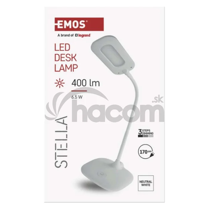 LED stolná lampa STELLA, biela