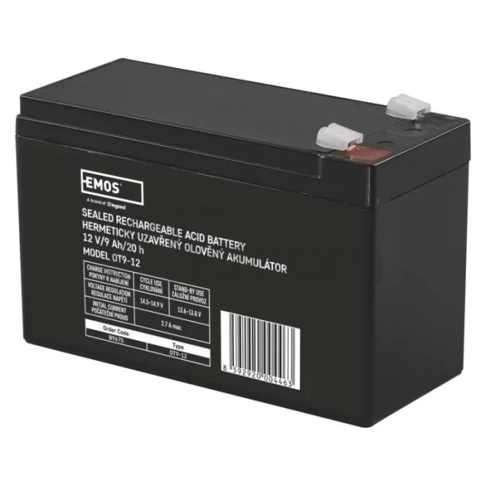 Bezúdržbový olovený akumulátor 12 V/9 Ah, faston 6,3 mm