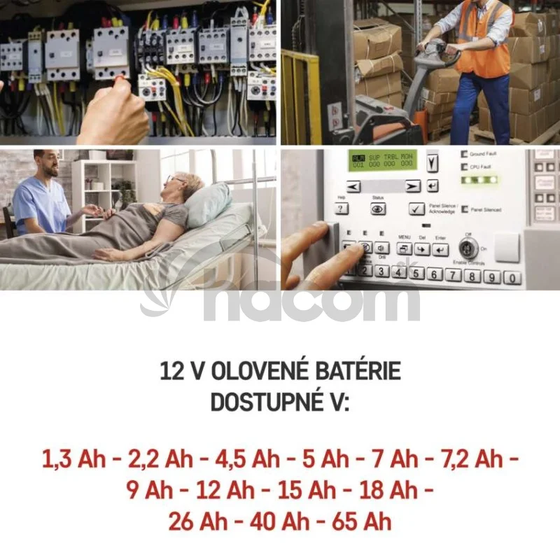 Bezúdržbový olovený akumulátor 12 V/9 Ah, faston 6,3 mm