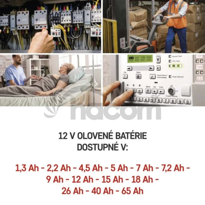 Bezúdržbový olovený akumulátor 12 V/9 Ah, faston 6,3 mm