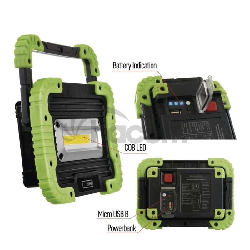 COB LED nabíjací pracovný reflektor P4534, 600 lm, 3000 mAh