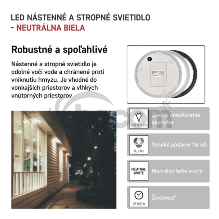 LED prisadené svietidlo ZURI, kruhové č/b 14W neutrálna biela