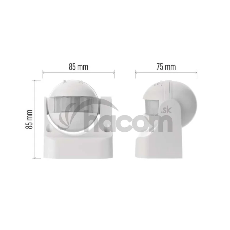 PIR senzor (pohybové čidlo) IP44 1200W, biely