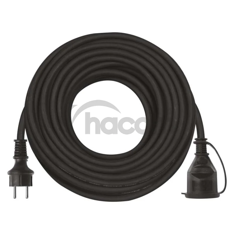 Vonkajší predlžovací kábel 25 m / 1 zásuvka / čierny / guma-neoprén / 230 V / 2,5 mm2