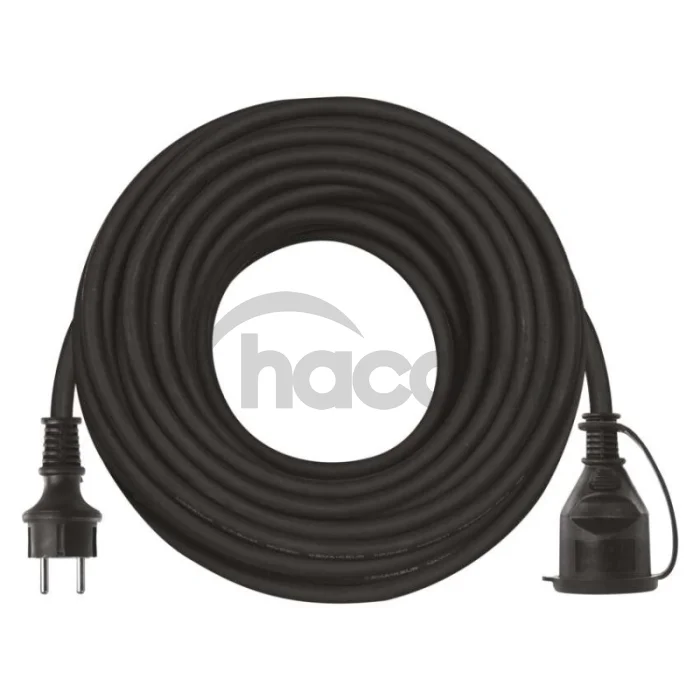 Vonkajší predlžovací kábel 20 m / 1 zásuvka / čierny / guma-neoprén / 230 V / 1,5 mm2