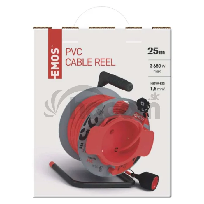 Predlžovací kábel na bubne 25 m / 1 zásuvka / červený / PVC / 230 V / 1,5 mm2