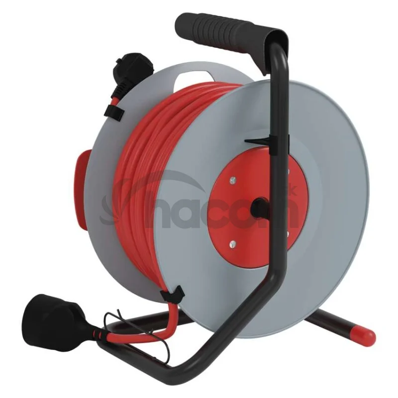 Predlžovací kábel na bubne 25 m / 1 zásuvka / červený / PVC / 230 V / 1,5 mm2