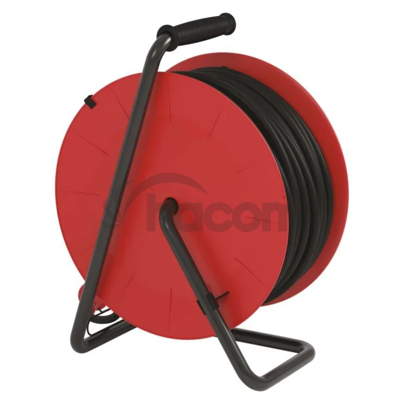 Vonkajší predlžovací kábel na bubne 50 m / 4 zásuvky / čierny / guma / 230 V / 1,5 mm2