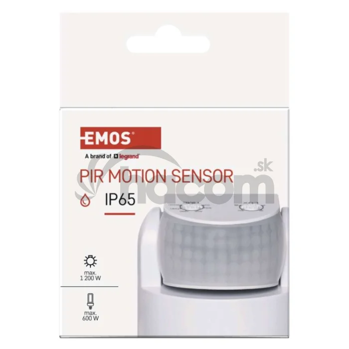 PIR senzor (pohybové čidlo) IP65 1200W, biely