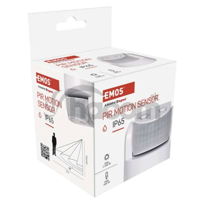 PIR senzor (pohybové čidlo) IP65 1200W, biely