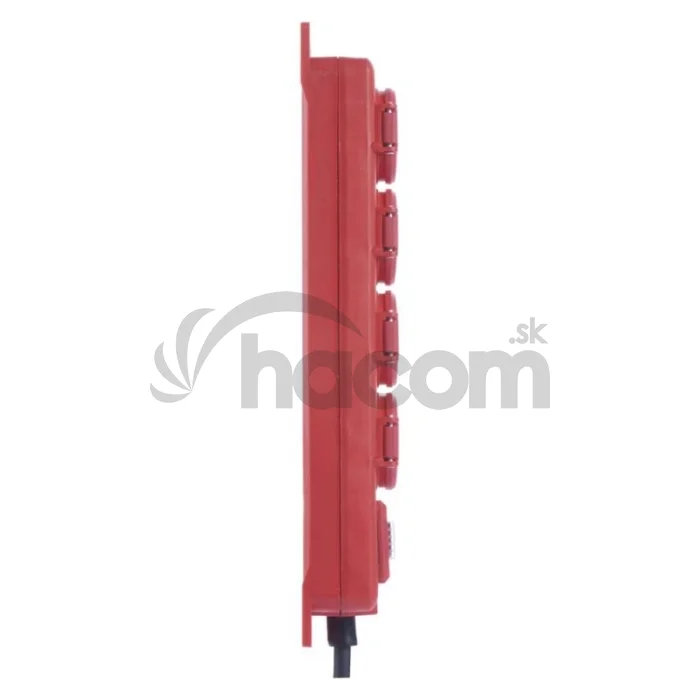 Predlžovací kábel 5 m / 4 zásuvky / s vypínačom / čierno-červený / guma-neoprén / 1,5 mm2