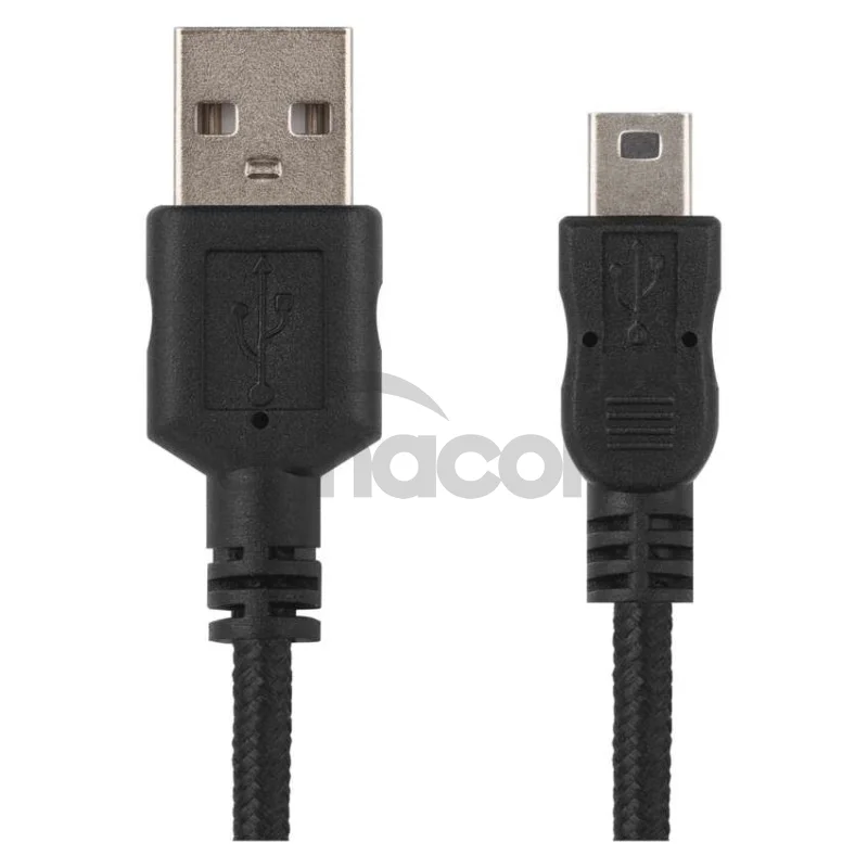 Nabíjací a dátový kábel USB-A 2.0 / mini USB-B 2.0, 2 m, čierny