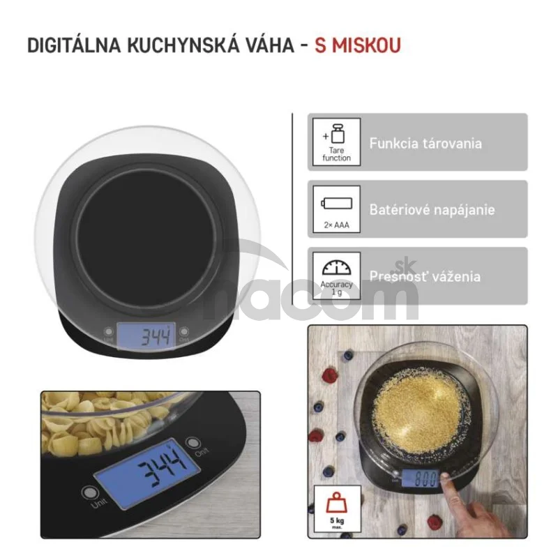 Digitálna kuchynská váha EV025, čierna