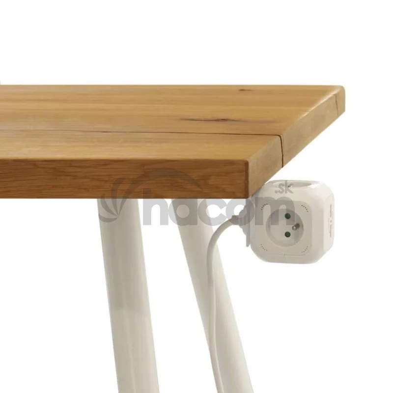 Predlžovací kábel - kocka 1,9 m / 4 zásuvky / biely / PVC / s USB / 1 mm2