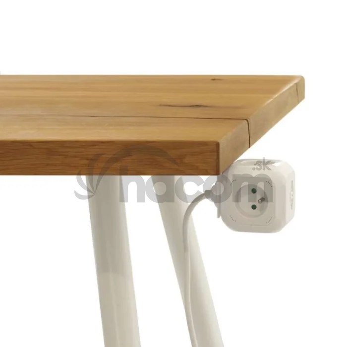 Predlžovací kábel - kocka 1,9 m / 4 zásuvky / biely / PVC / s USB / 1 mm2