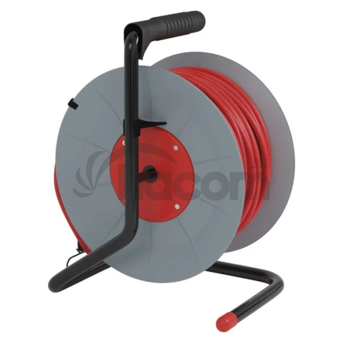 Predlžovací kábel na bubne 50 m / 4 zásuvky / s vypínačom / červený / PVC / 230V / 1,5 mm2