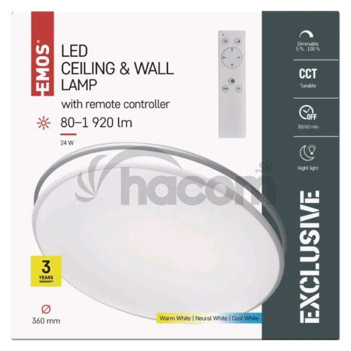 LED prisadené svietidlo ALVI, kruhové 24W, stmiev.so zmenou CCT