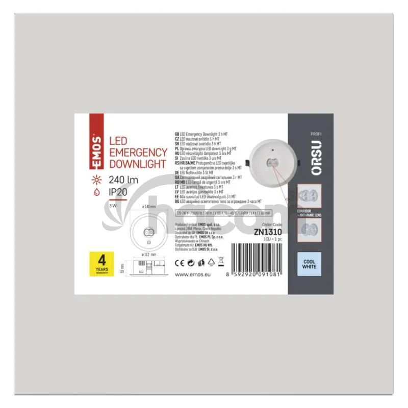 LED Núdzové svietidlo ORSU 3W 240LM 3H