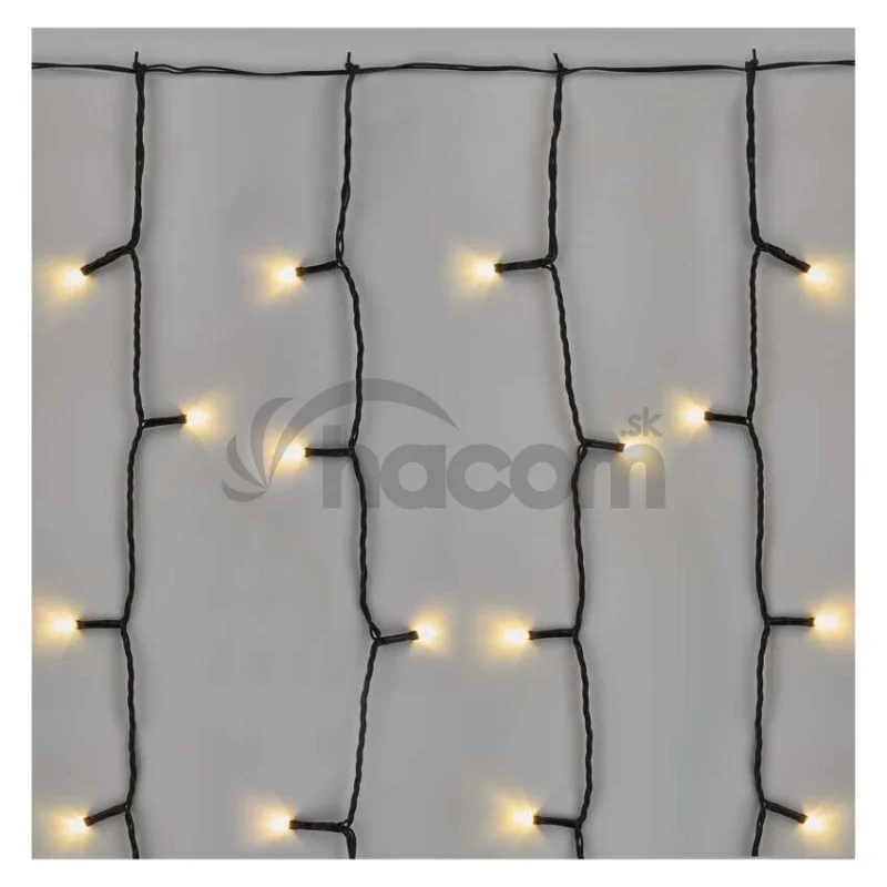 Standard LED spojovacia vianočná reťaz – záclona, 1x2 m, vonkajšia, teplá biela