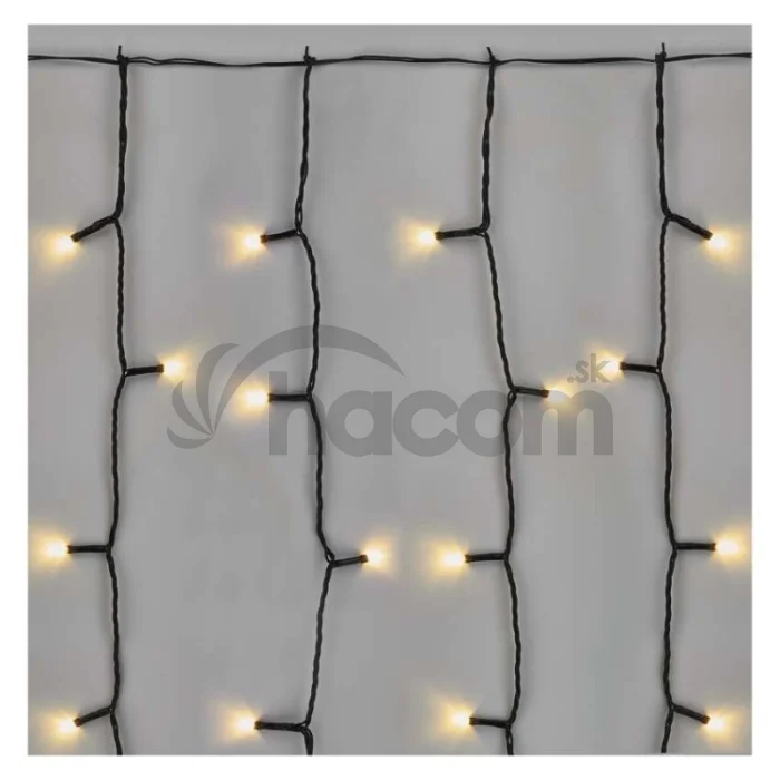 Standard LED spojovacia vianočná reťaz – záclona, 1x2 m, vonkajšia, teplá biela