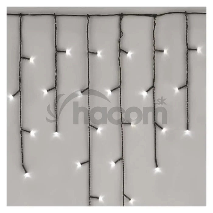 Standard LED spojovacia vianoč. reťaz – cencúle, 2,5 m, vonkajšia, studená biela