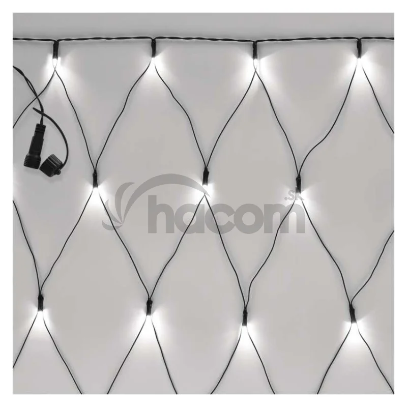 Standard LED spojovacia vianočná reťaz – sieť, 1,5x2 m, vonkajšia, studená biela