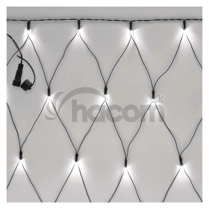 Standard LED spojovacia vianočná reťaz – sieť, 1,5x2 m, vonkajšia, studená biela